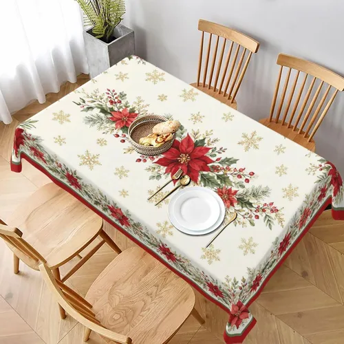 Vista 14 de Mantel rectangular de vaca, mantel de cuadros en estilo rústico, lavable, para decoración de cocina y comedor, 60x90 pulgadas