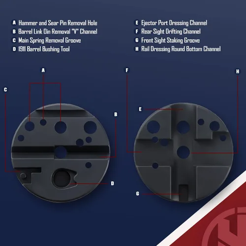 Vista 6 de KNINE OUTDOORS Herramienta de 18 piezas de punzón de pasador que incluye perforador de acero y martillo con bloque de banco ideal para mantenimiento