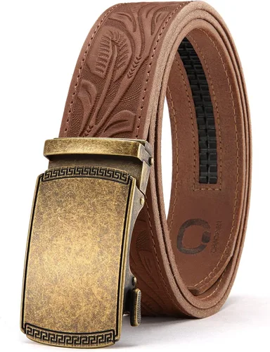 Vista 51 de CHAOREN Cinturón para hombre de cuero con trinquete - Ajuste personalizable, estilo sin esfuerzo (35 mm)