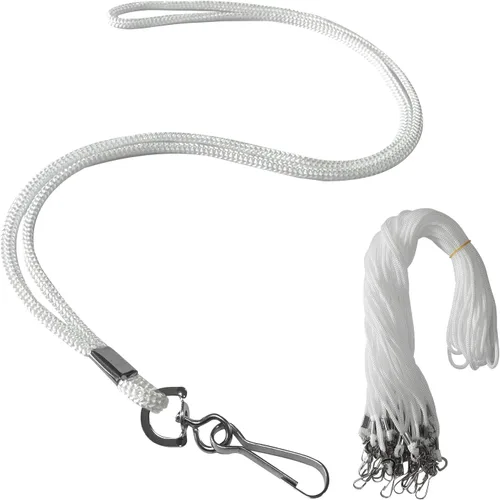 Vista 12 de 120 cordones negros premium al por mayor, cordón redondo de 36 pulgadas con gancho giratorio en J para placa de identificación, VIP, escuela, niños