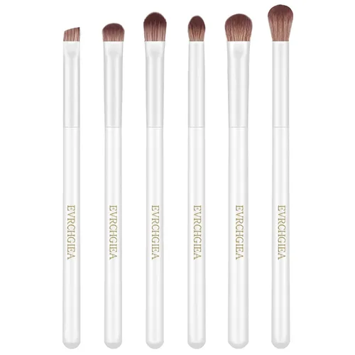 Vista 15 de Juego de brochas de maquillaje de ojos, 6 brochas de maquillaje profesionales para sombra de ojos para corrector de cejas, delineador de ojos Rosa