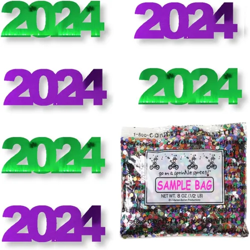 Vista 62 de Confetti Year 2024 Negro, Azul Royal Combo - 2 bolsas de media onza (1 oz)