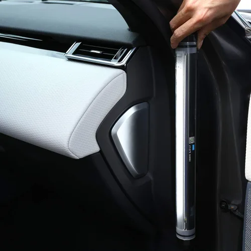 Vista 4 de YIWANG ABS cromo lado panel de instrumentos decoración Trim 2 unids para Land Rover Range Rover Velar 2017 2018 2019 2020 Accesorios de coche