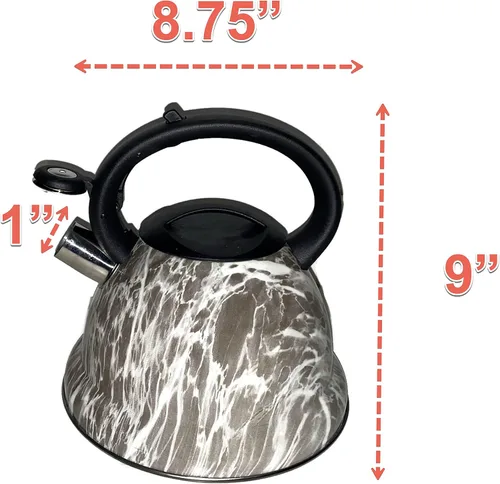 Vista 4 de Generic 2021 Último hervidor de cocina silbante de 3.4 cuartos de galón para hornos eléctricos, de cerámica, de inducción, halógenos, estilo moderno