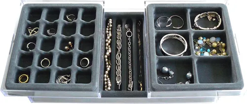 Vista 2 de Axis 3331 organizador de joyas apilable con 26 compartimentos