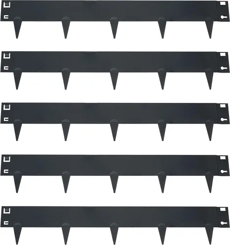 Vista 12 de Sunnydaze Borde de metal para jardines de 16 pies – Paquete de 5 bordes de jardín de acero de 42 x 7 pulgadas para paisajismo – Verde – festoneado