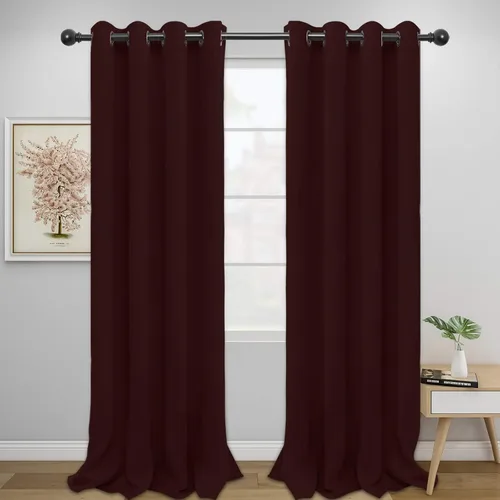 Vista 95 de Easy-Going - Cortinas opacas para dormitorio, aislamiento térmico sólido con ojales, cortinas de ventana para reducción de ruido, cortinas