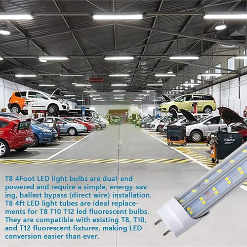 Vista 6 de Paquete de 25 bombillas LED T8 T10 T12 de 4 pies tipo B, 75 W 9500 LM, 6000K-6500K blanco frío, tubo fluorescente LED de 4 pies, súper brillante