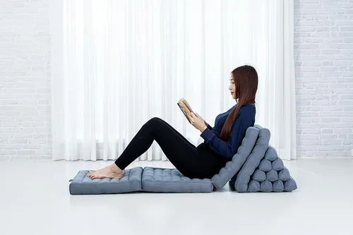 Vista 3 de Leewadee Cómodo Colchón Japonés de Suelo - Cama de Suelo Tailandesa con Cojín Triangular - Colchón Futón - Tapete de Masaje Tailandés XL Extra Cl13