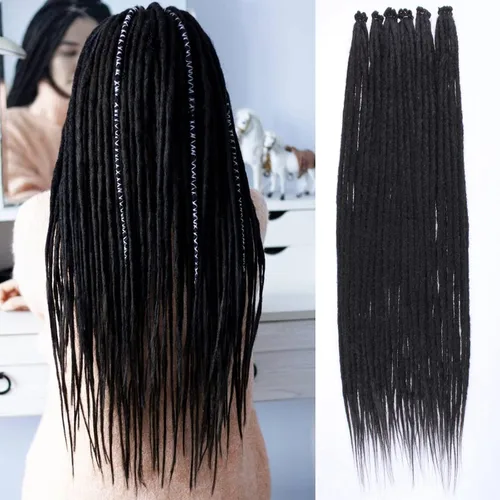 Vista 51 de Leeven Extensiones de Rastas Sintéticas de Doble Punta de 24 Pulgadas 30 Hebras Rastas Boho 613 Rubio 3 Estilos Mixtas Onduladas Rizadas DE Rastas