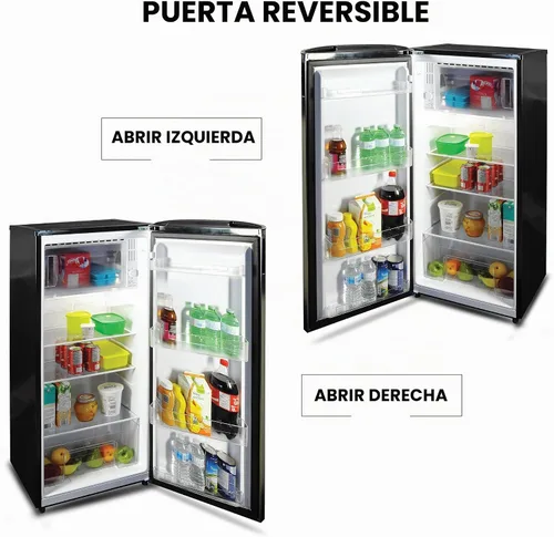 Vista 3 de Koolatron Refrigerador compacto con congelador, acero inoxidable, capacidad de 6.2 pies cúbicos (176 litros), para aperitivos, comidas congeladas