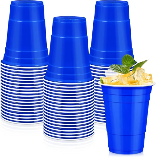Vista 9 de LANLISA 50 vasos de plástico negros, vasos desechables de 16 onzas, tazas para beber para suministros de fiesta