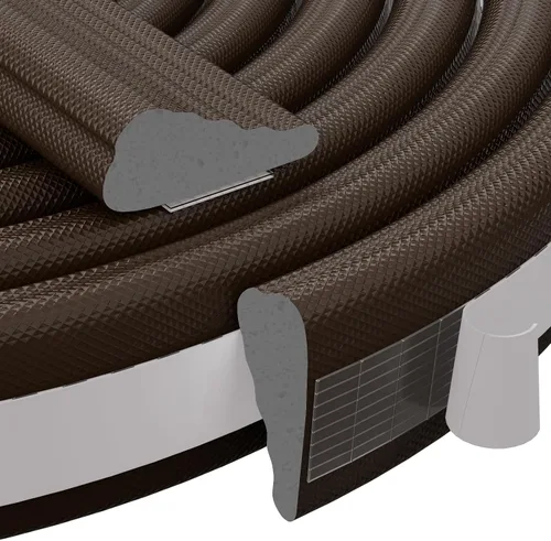 Vista 10 de 2 piezas de burletes para puertas en forma de cuña de 196", aislamiento para ventanas y puertas para invierno, cinta aislante autoadhesiva