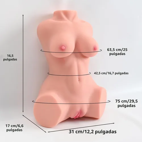 Vista 2 de Muñecas sexuales realistas de 19.5 libras para masturbador masculino - Juguetes sexuales para hombres, torso sexual con pechos grandes y trasero
