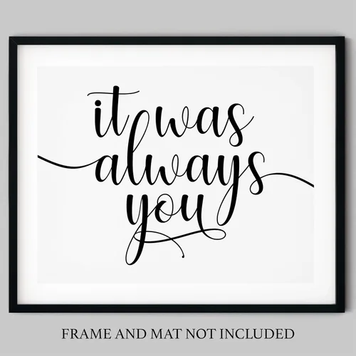 Vista 3 de Arte de pared con cita de amor en blanco y negro de 14 x 11 pulgadas, impresión sin marco, hace un regalo único por menos de $15 para los amantes