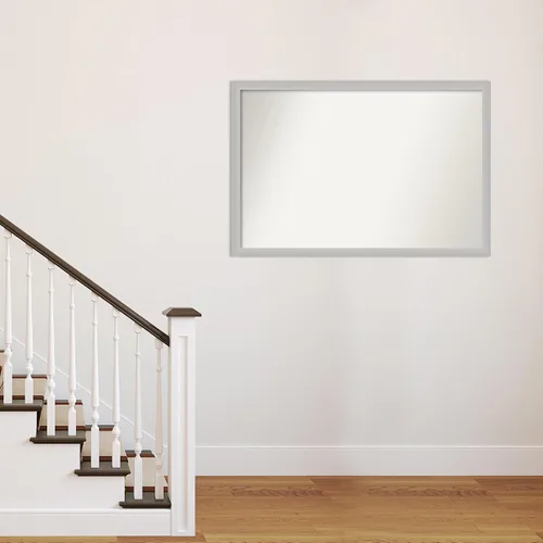 Vista 135 de Amanti Art Silver Bathroom Mirror for Over Sink, 26x35 Custom Made Marred Pewter Rectangle Vanity Mirror, Large Casual Wood Frame, Hangs Horizonally