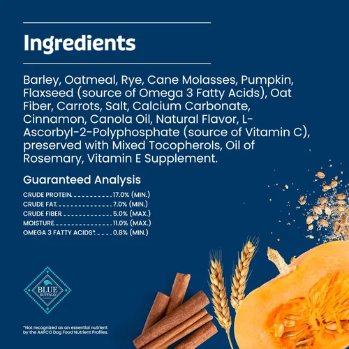 Vista 7 de Blue Buffalo Health Bars Galletas para Perros Crujientes, Horneadas al Horno con Ingredientes Naturales, Calabaza y Canela, Bolsa de 16 onzas