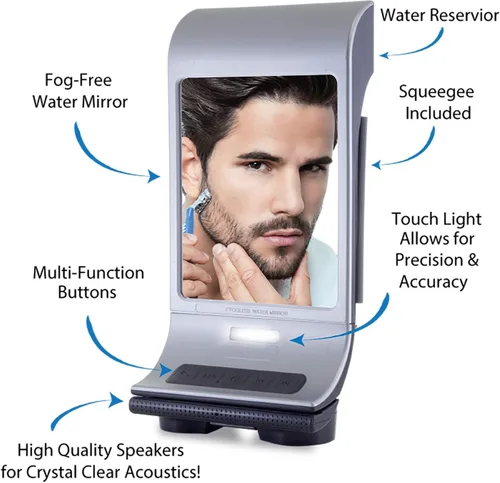 Vista 3 de Zadro ZW20TSBT Z'fogless LED iluminado con Bluetooth espejo de agua habilitado