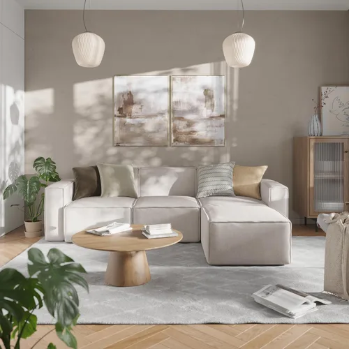 Vista 7 de Flash Furniture Bridgetown - Módulo otomano de tela para sofá seccional, sofá modular personalizable, otomano, color crema