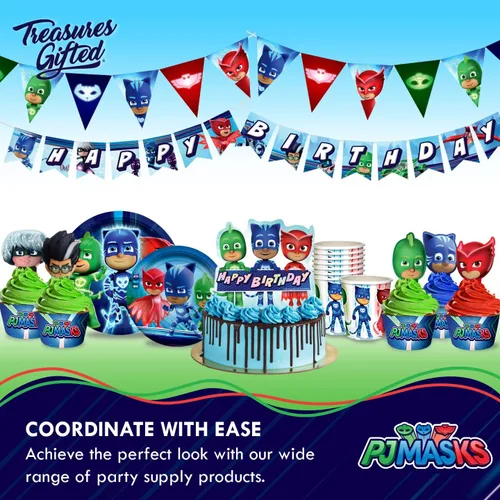 Vista 6 de Treasures Gifted Servilletas de PJ Masks con licencia oficial, paquete de 16 – Suministros de fiesta de PJ Masks – Suministros para fiesta