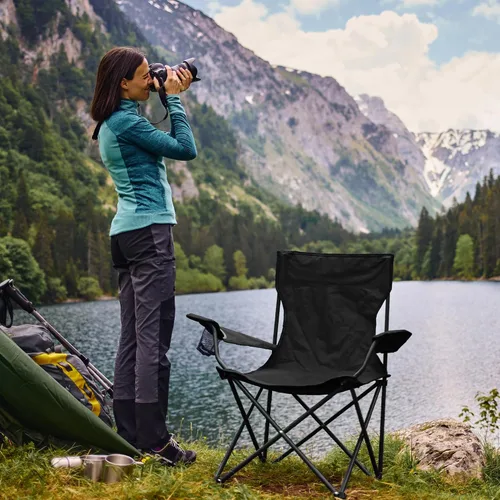 Vista 7 de 2 Pack Portable Camping Chairs Folding Lawn Chair Outdoor Lightweight Beach Chair with Cup Holder & Carry Bag for Outside Sports, Fishing, Hiking