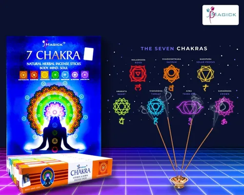 Vista 4 de Juego de regalo de varillas de incienso Chakra 140 varillas de incienso para aromaterapia, yoga y relajación 7 aromas únicos de alineación