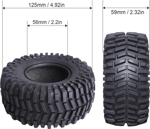 Vista 2 de Hobbypark 2.2 Neumáticos de oruga para llantas de rueda 2.2 Beadlock para Traxxas TRX4 Axial SCX10 II AX10 Wraith D90 con insertos de espuma