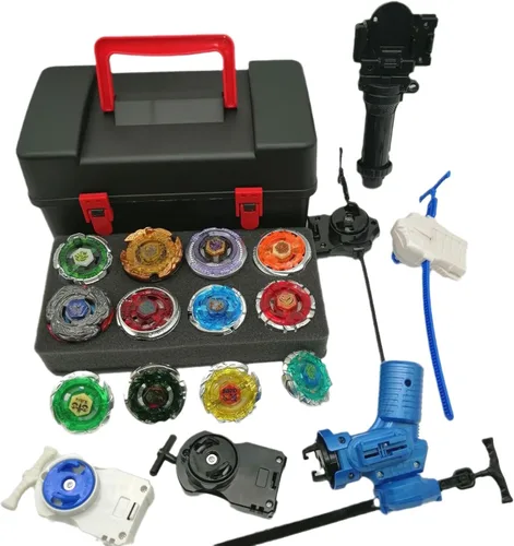 Vista 8 de Battle Top Game Metal Fusion 4D Series Spinning Top Set 12 Giroscopios 5 lanzadores con caja de almacenamiento, regalo para niños