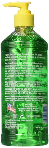 Vista 2 de Fruit of the Earth Gel After Sun, Aloe Vera, 20 onzas