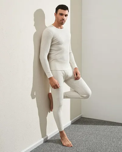 Vista 4 de LAPASA Men's Thermal Underwear Set Cotton Waffle Top Long Sleeve Long Johns Base Layer Shirt & Bottom Cold Weather M60