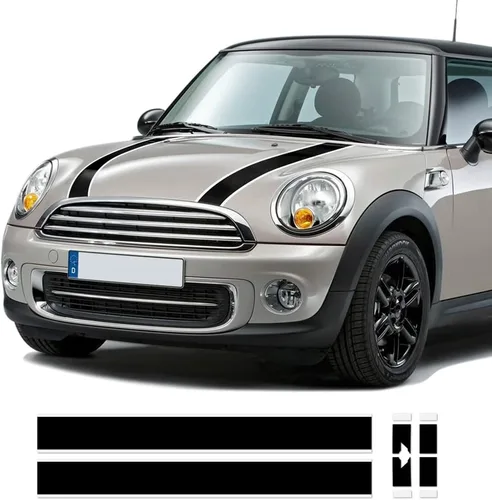 Vista 10 de Calcomanías de vinilo para capó de automóvil, diseño de rayas, para maletero y motor trasero de mini-Cooper de 3 puertas Hatchback R56 2007-2013