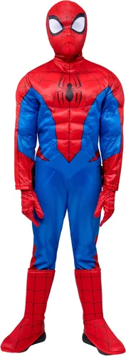 Vista 3 de Marvel Spider-Man Deluxe Youth Costume Muscle Jumpsuit