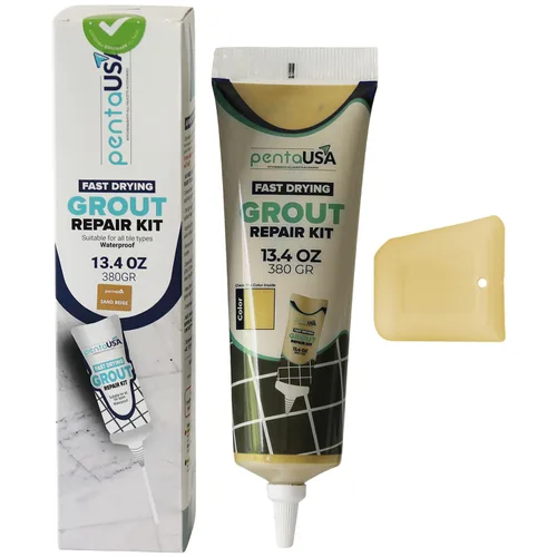Vista 22 de PentaUSA Kit de reparación de lechada para azulejos, lechada lijada acrílica premezclada, relleno de lechada resistente al agua para baño, ducha