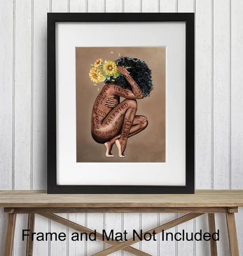 Vista 3 de Arte y decoración de pared de mujeres negras, arte negro, obra de arte de pared afroamericana, imagen de mujer afroamericana, impresión de mujeres