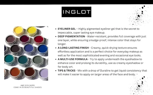Vista 8 de The Beauty Box INGLOT Bundle - Duraline, AMC Eyeliner Gel 77 y AMC Eyeliner Gel 90 (3 piezas)