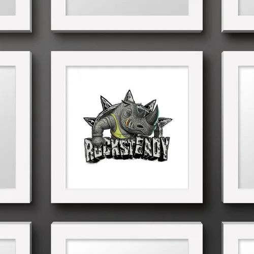 Vista 2 de Trends International Gallery Pops Nickelodeon Teenage Mutant Ninja Turtles: Mutant Mayhem - Arte de pared Rocksteady Patch, versión enmarcada