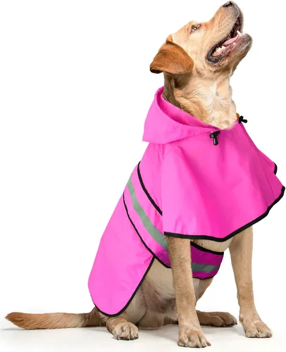 Vista 2 de Impermeables para Perros - Impermeables con Capucha para Perros, Chaqueta de Lluvia Reflectante Ajustable para Perros, Chaqueta de Lluvia Resistente