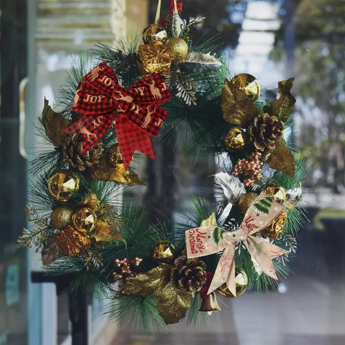 Vista 4 de Cinta de Navidad con cable de 2.5 pulgadas x 11 yardas, cinta de Navidad roja y de arpillera para coronas, lazos, manualidades, 2.5 pulgadas