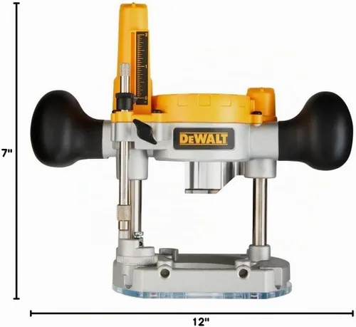 Vista 4 de Base de inmersión DEWALT para rebajadora compacta, varillas de acero para un trazo de inmersión suave (DNP612)