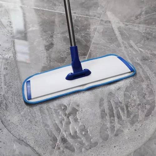 Vista 9 de Mopa profesional de microfibra de 45,7 cm para limpieza de pisos, fregona plana con mango de acero inoxidable, 4 almohadillas lavables reutilizables