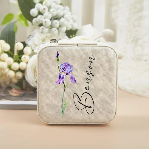 Vista 2 de Pequeño estuche de viaje para joyas, organizador de joyas de viaje, mini estuche de viaje para joyas, estuche de viaje para mujeres, organizador