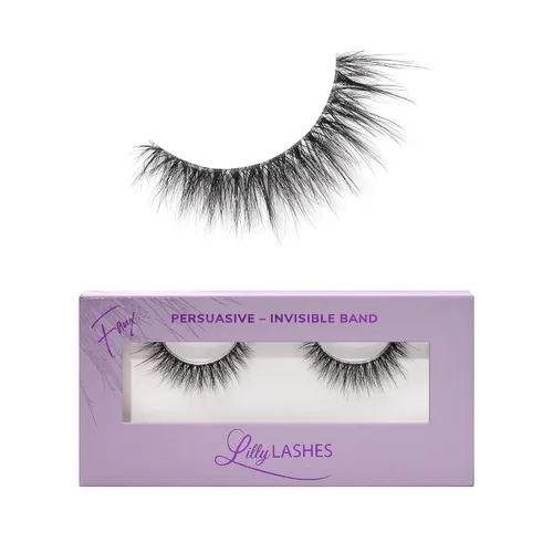 Vista 12 de Lilly Lashes Banda Transparente, Pestañas Postizas con Pestañas de Banda Invisible, Medias Pestañas de Aspecto Natural, Media Pestaña Estilo Ojo