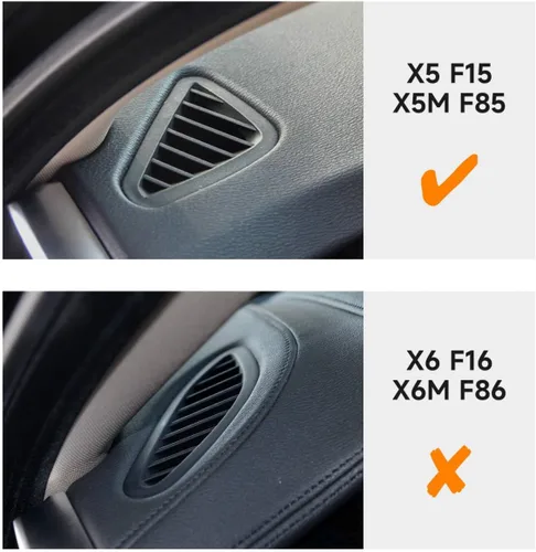 Vista 2 de Calcomanía de fibra de carbono para automóvil, compatible con BMW X5 X6 F15 F16 Accesorios interiores (negro)