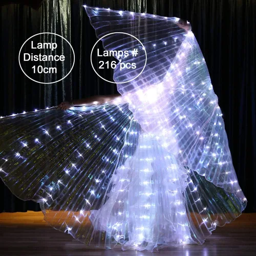 Vista 5 de Alas LED Isis Glow Light Up Disfraces LED Performance Carnaval Capa para EDC Azul