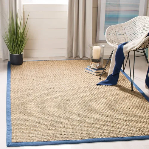 Vista 78 de SAFAVIEH Natural Fiber Collection NF114A - Alfombra de pasillo de hierba marina con patrón de tejido de cesta y borde, de 2 pies 6 pulgadas x 16