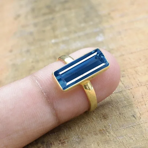 Vista 52 de Anillo de plata de ley maciza superpuesta de oro amarillo de 18 quilates para mujer, anillo de compromiso de plata esterlina, juego de bisel