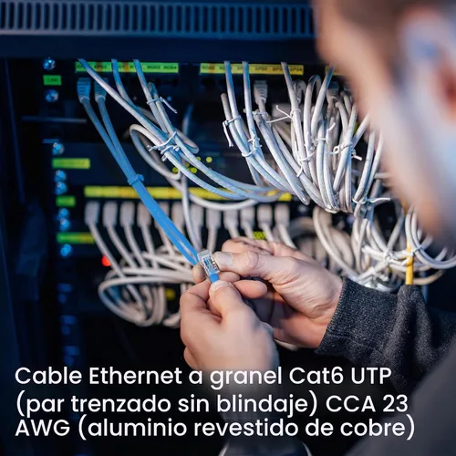 Vista 3 de VIVO Cable Cat6 a granel de 500 pies, cable Ethernet CCA, 23 AWG, caja de extracción UTP, red LAN, azul, CABLE-V006B