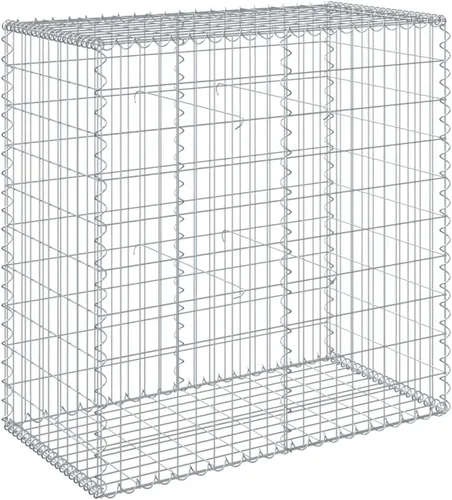 Vista 7 de vidaXL Cesta de gavión con tapa, 39.4 x 19.7 x 39.4 pulgadas, hierro galvanizado rectangular, resistente a la intemperie, montaje sin herramientas
