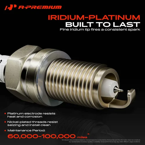 Vista 4 de A-Premium - Bujías iridio platino (4 unidades, cable fino, motor L4 de 1.5 litros) Compatible con Honda Civic 2017-2020 2023-2025, CR-V 2017-2022