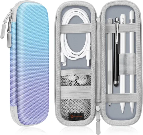 Vista 13 de Fintie - Funda de piel sintética para Apple Pencil Pro, USB-C/1ª/2ª generación Lightweight Protective Bag, Anti-Scratch, Fits Pen, USB Cable &